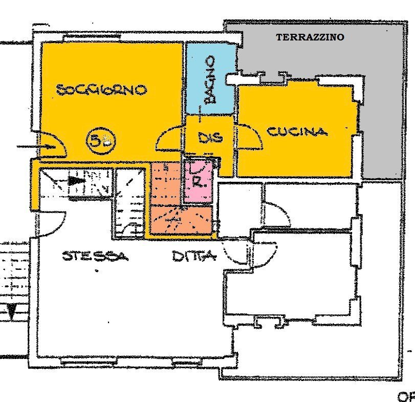 Apartment via San Bernardo, 3/3, Piossasco - floor plans 1