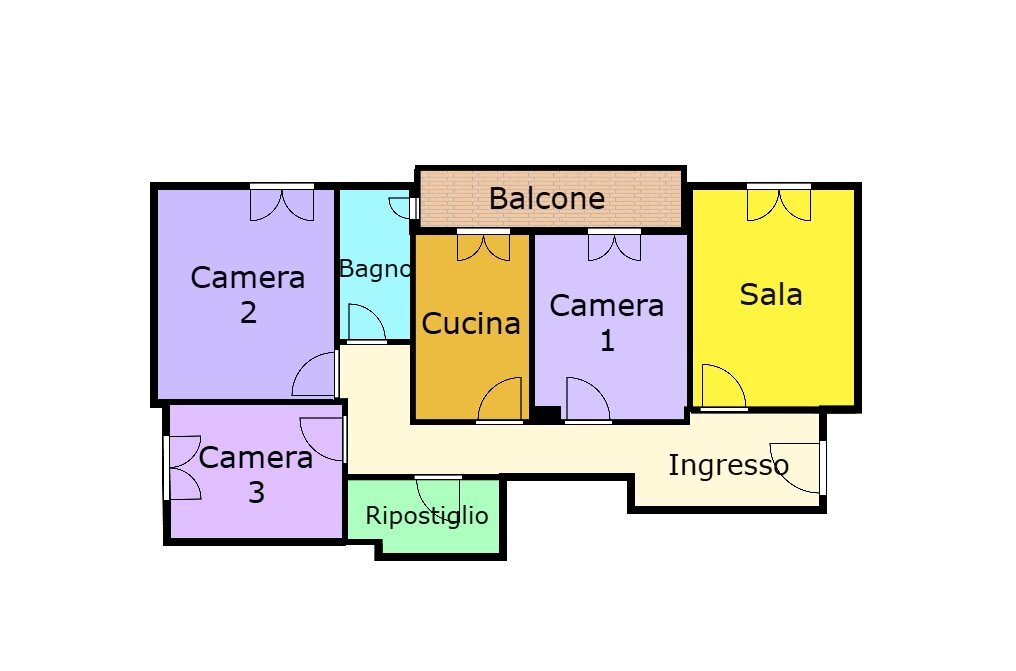 Four-room apartment via Fabrizio del Carretto, 6, Genova (neighborhood Sestri Ponente) - floor plans 1