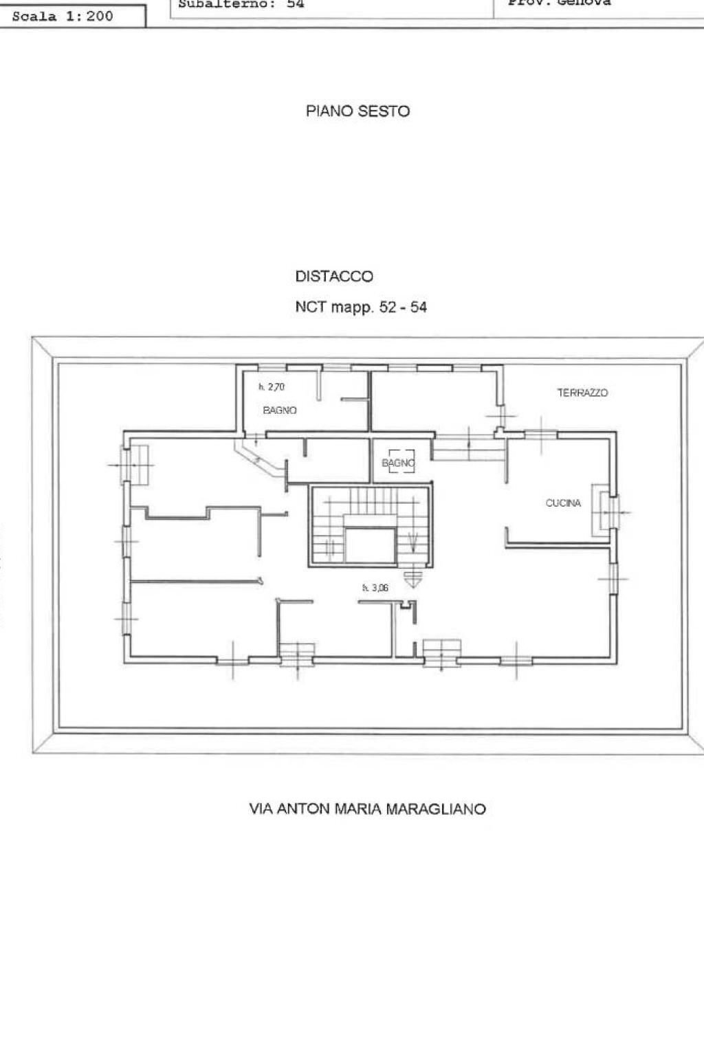 Attico via Domenico Fiasella, Genova - planimetria 1