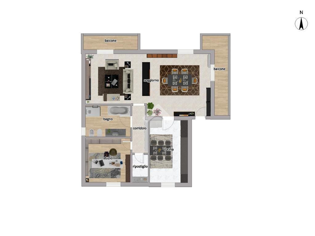 Portion of a house Via Giacomo Puccini, Cormano - floor plans 1