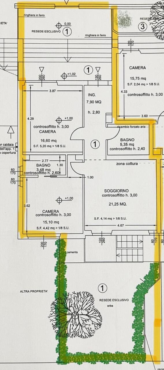Plan app 1.jpeg - Three-room apartment Viuzzo delle Calvane, Firenze (neighborhood Santa Maria Novella) - floor plans 1