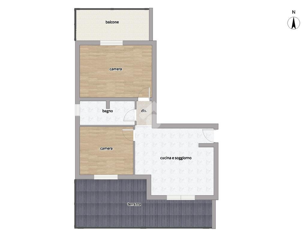 Trilocale Via Brofferio, La Loggia - planimetria 1