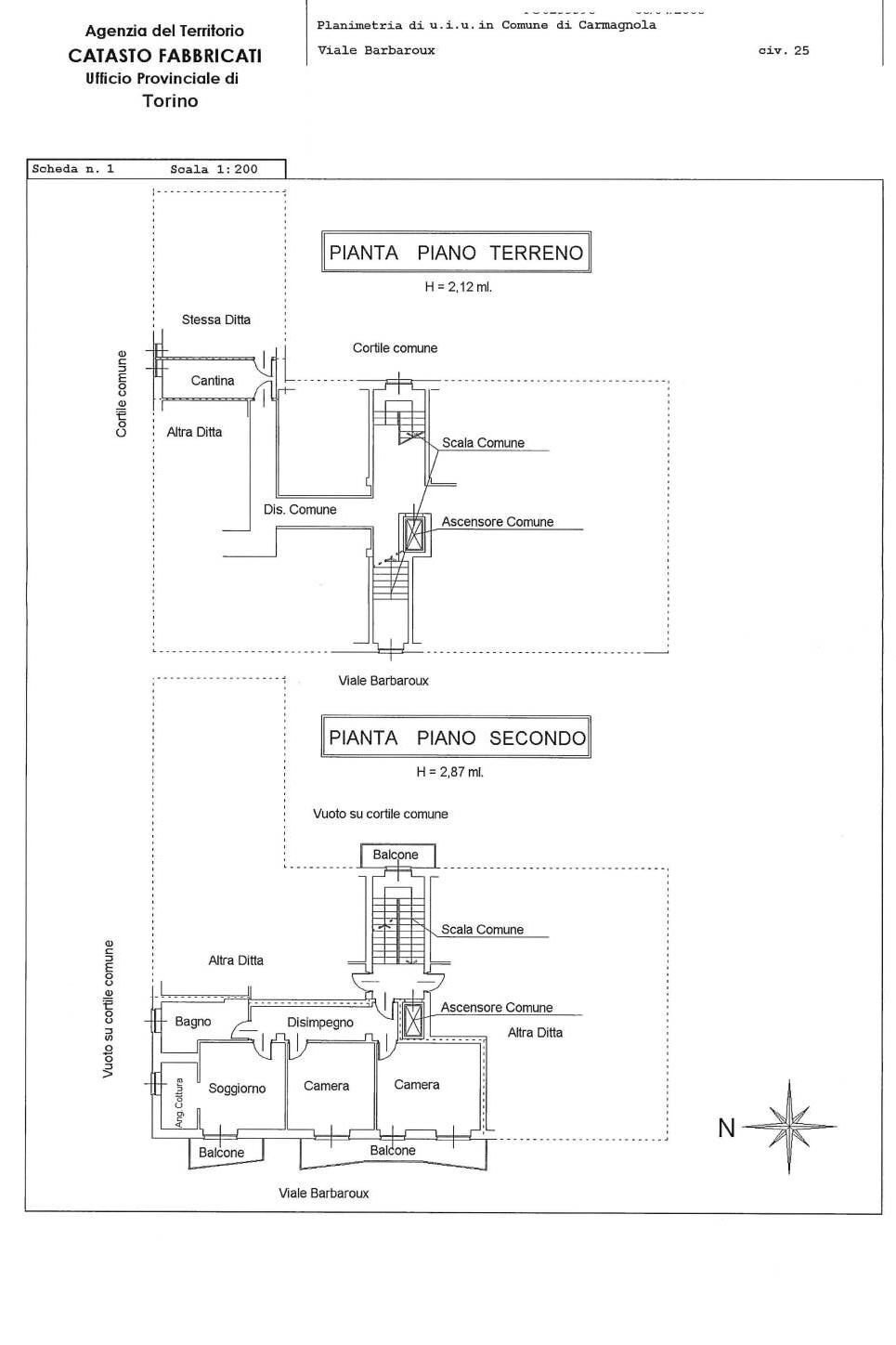 Trilocale viale Eloisia Barbaroux, 25, Carmagnola - planimetria 1