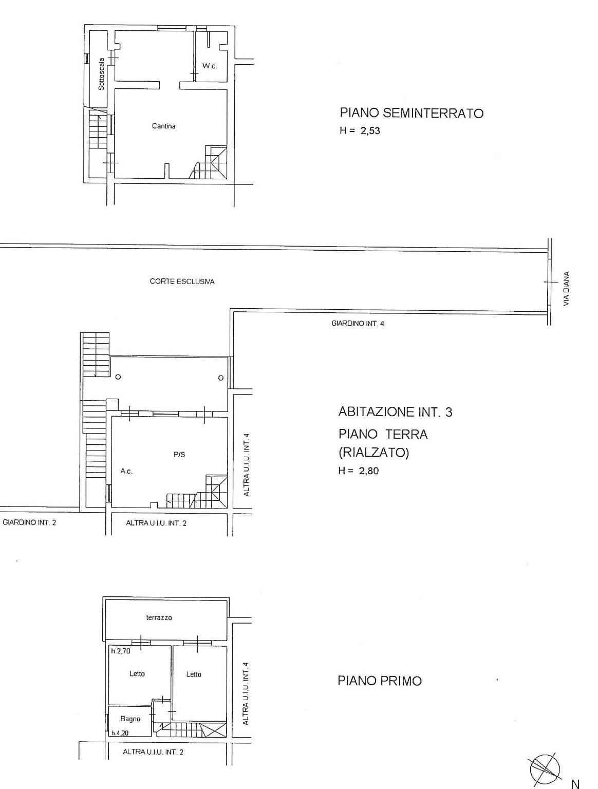 Villa via Diana, 12, Anzio - floor plans 1