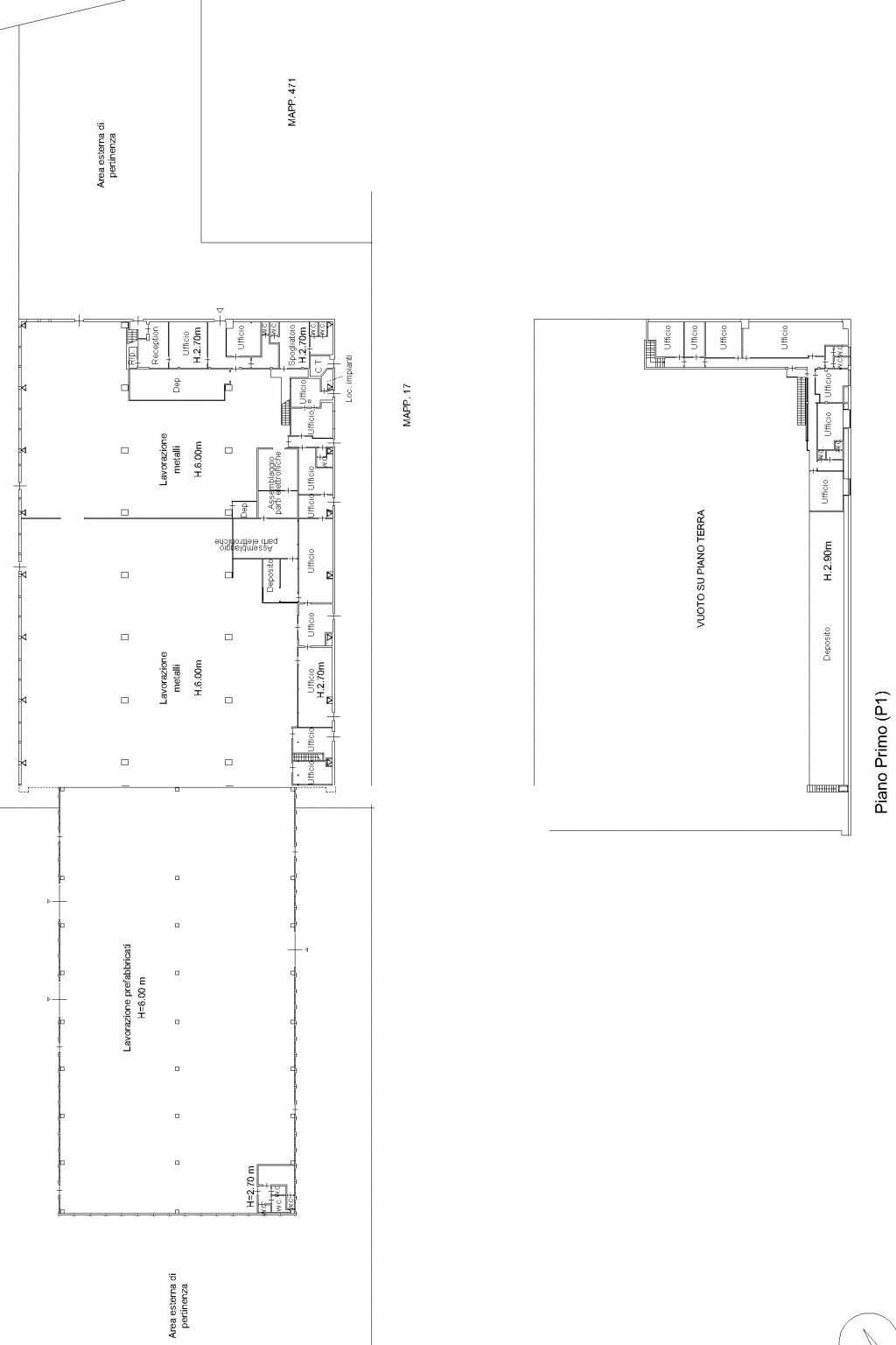 Capannone via Alberto da Giussano, Arluno - planimetria 1