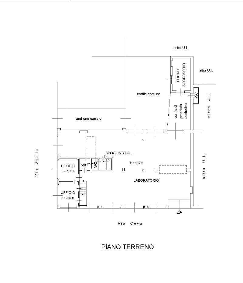 planimetria - Ufficio via CEVA, 37, Torino (zona San Donato) - planimetria 1