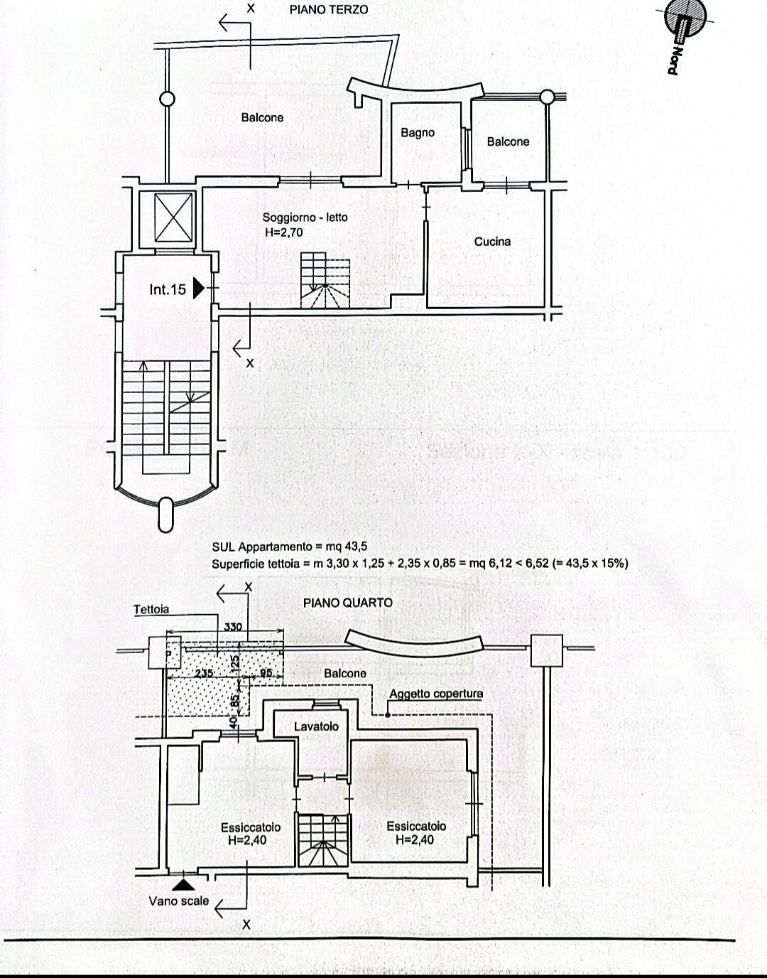 Attico via Casina, Roma - planimetria 1
