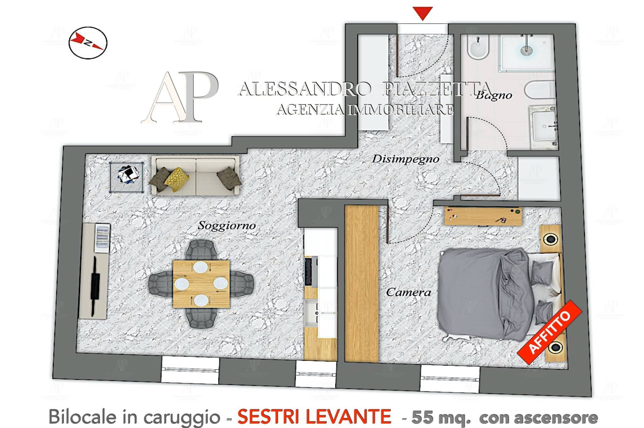 Bilocale Sestri Levante - planimetria 1