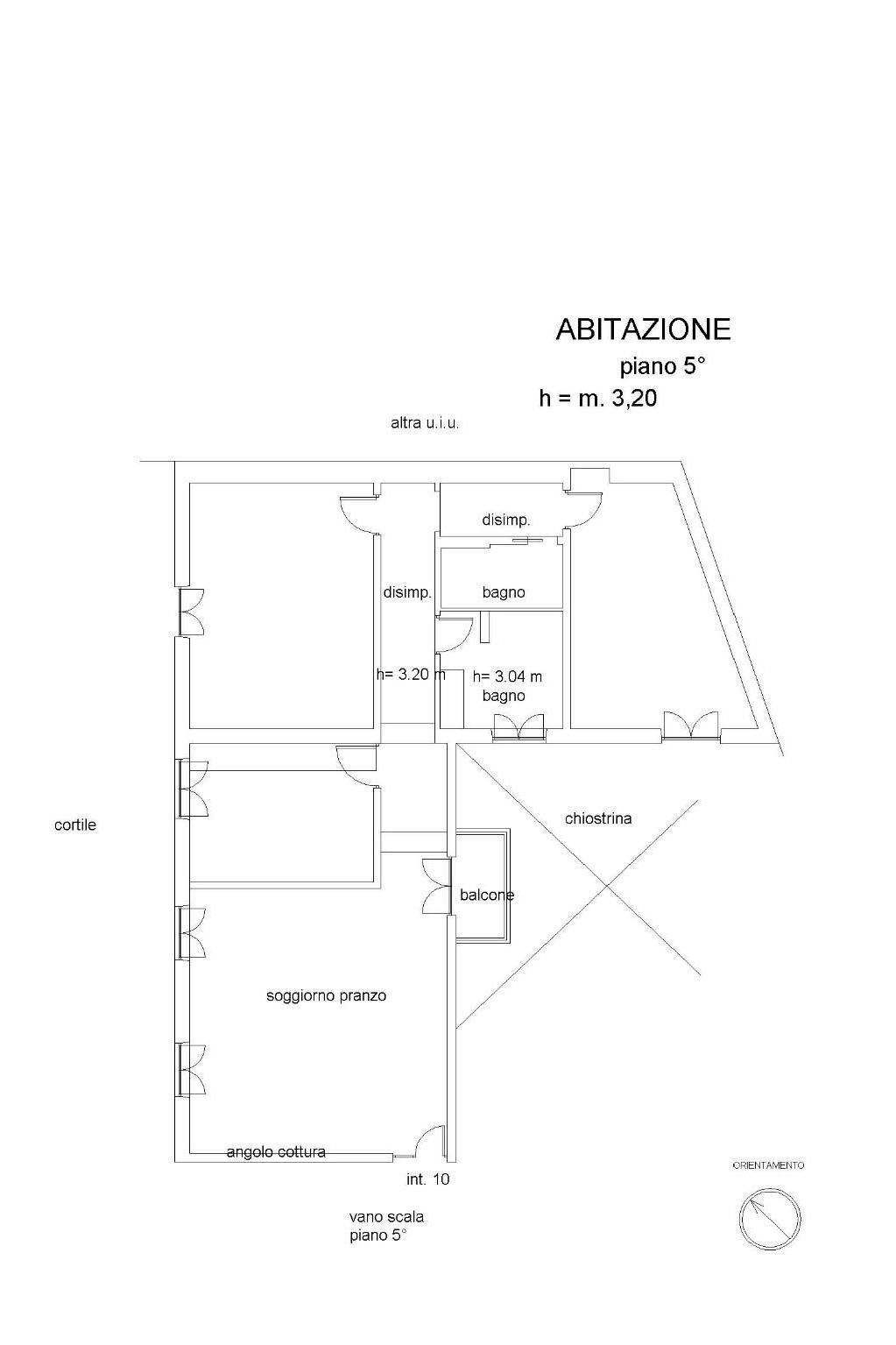 Four-room apartment via Collina, 24, Roma (neighborhood Centro Storico) - floor plans 1