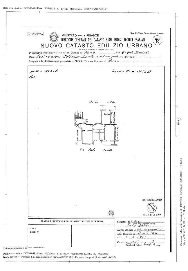 Foto 35 - Trilocale Via Federico Paolini, Roma - planimetria 1