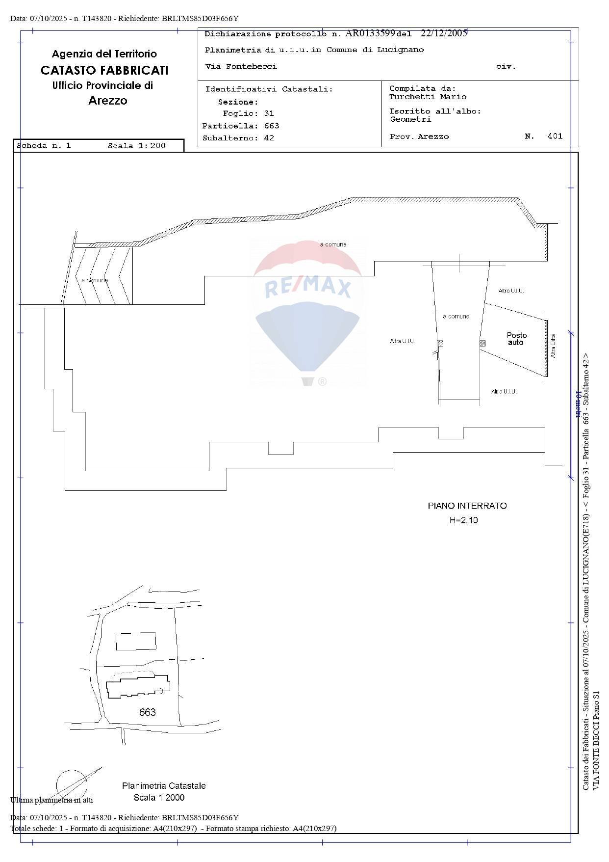 Pianta 2D - Four-room apartment via fonte becci
 
2, Lucignano - floor plans 1