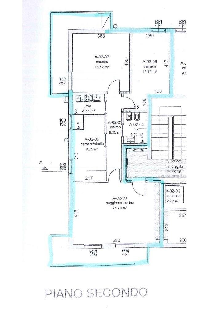 Quadrilocale Via Romeo Canini, Rimini - planimetria 1