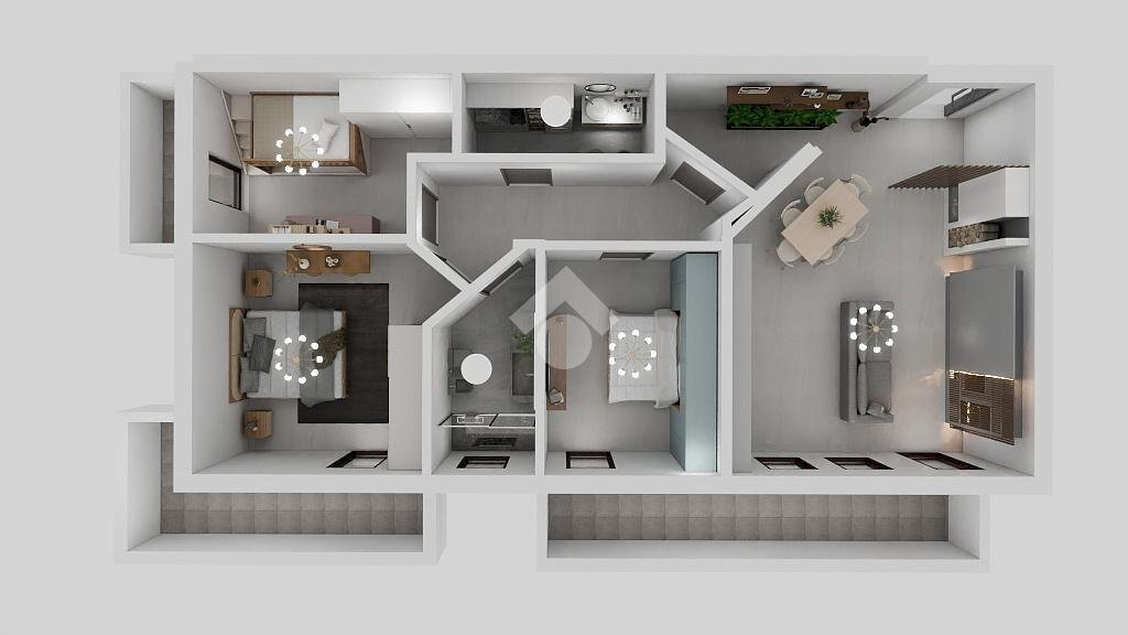 Four-room apartment Via G. Pascoli, Santarcangelo di Romagna - floor plans 1