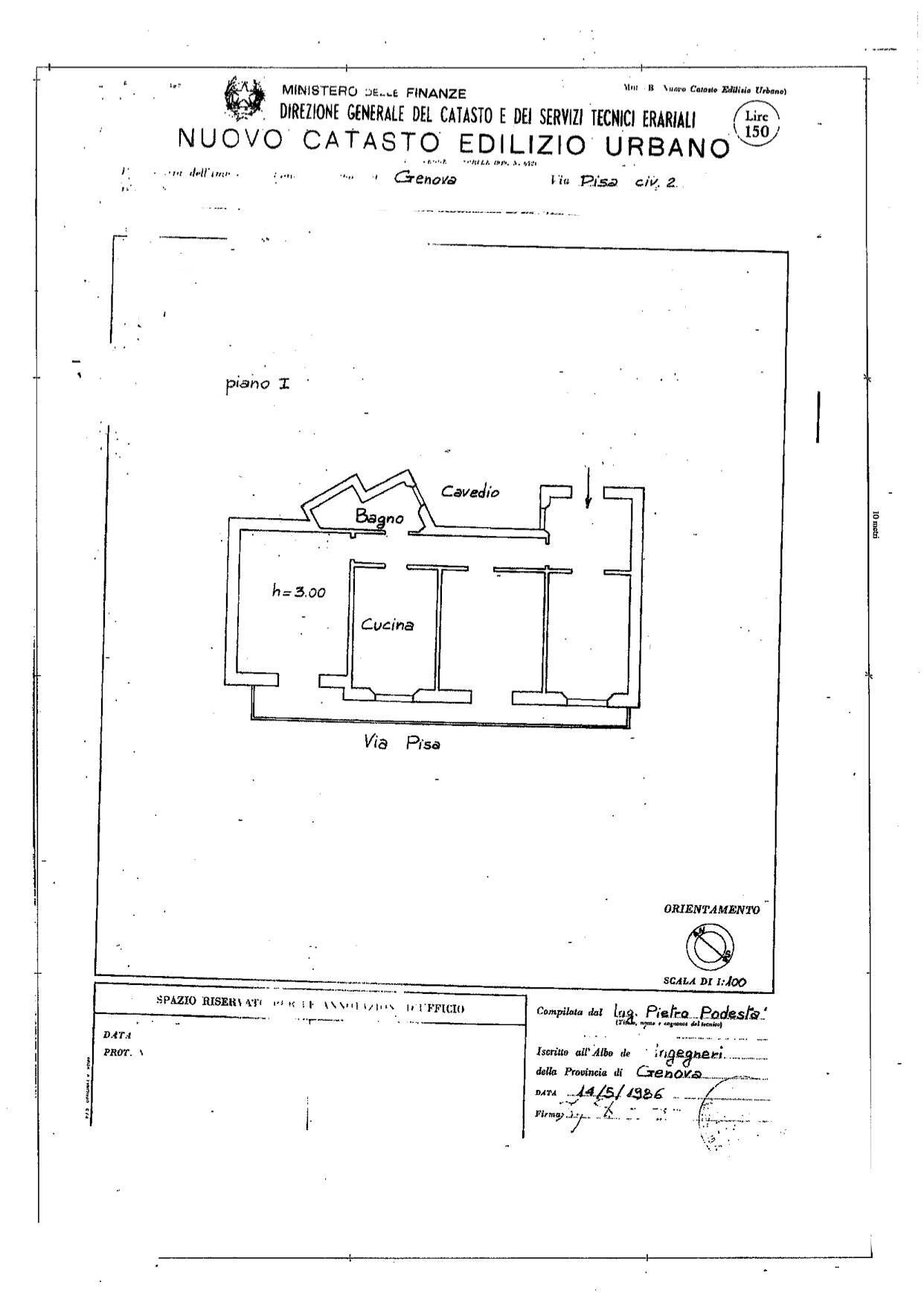 PLANIMETRIA - Apartment Via Pisa
 
2, Genova - floor plans 1