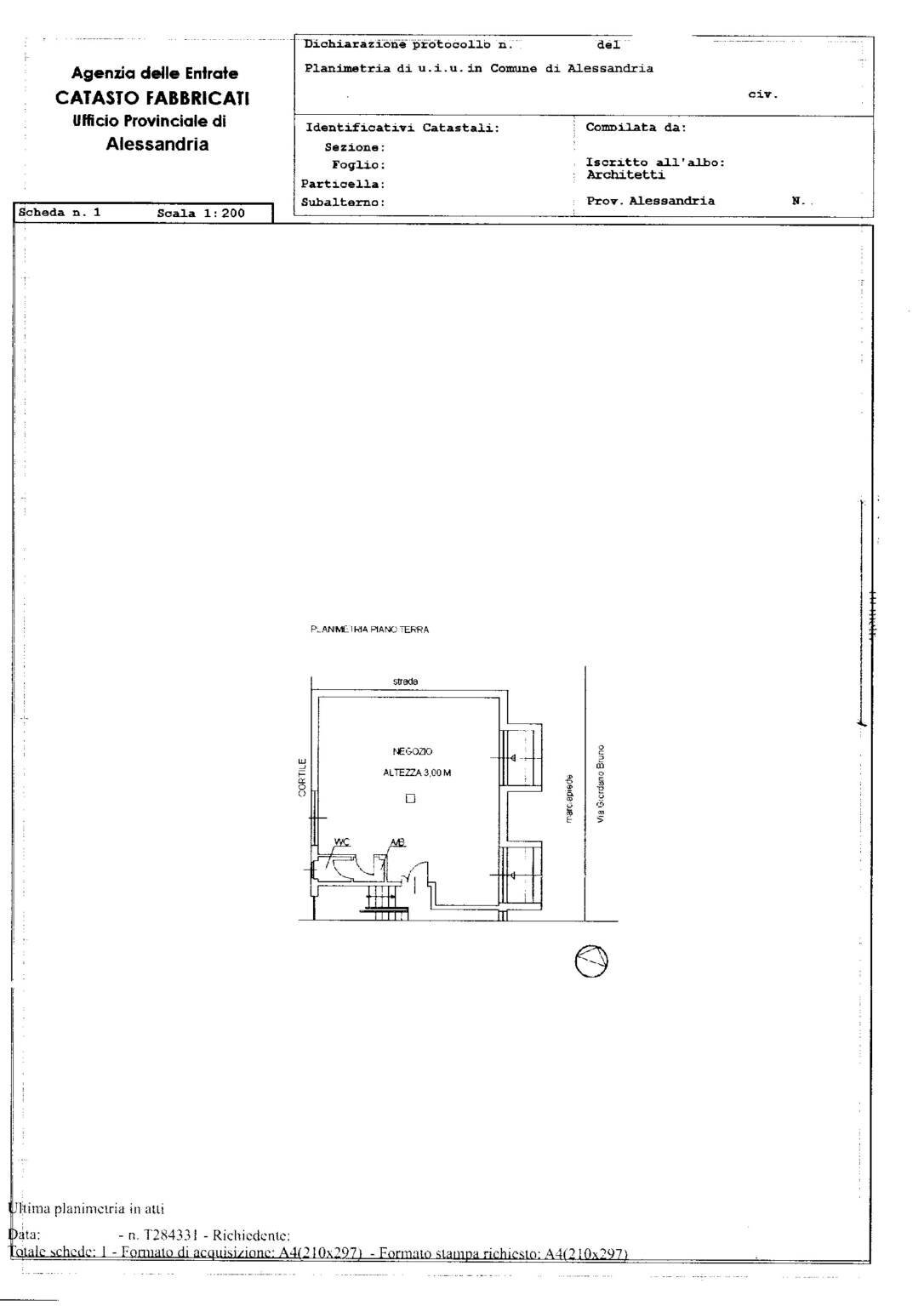 Shop via Giordano Bruno, Alessandria - floor plans 1