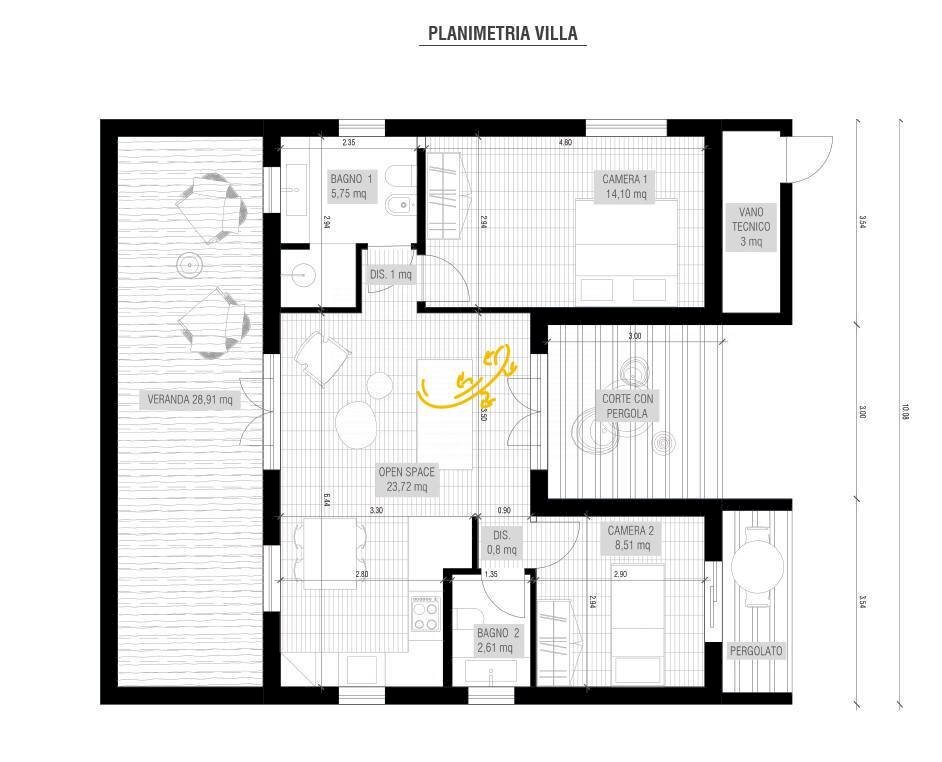 Foto 43 - Villa Polignano, Polignano a Mare - planimetria 1