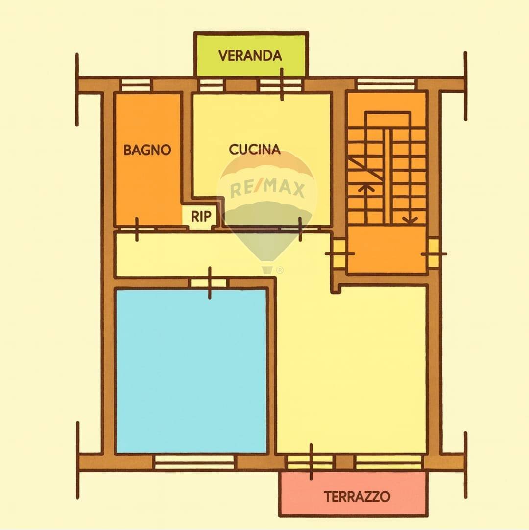 Pianta 2D - Trilocale Livorno - planimetria 1