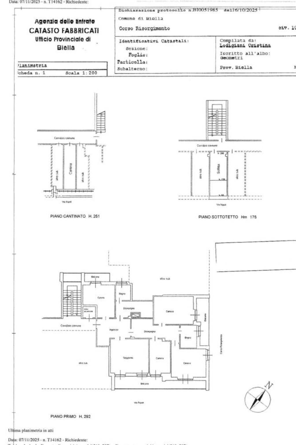 Appartamento corso Risorgimento, 10, Biella - planimetria 1