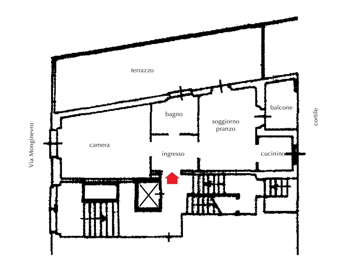 Two-room apartment via Monginevro, 13, Beinasco - floor plans 1