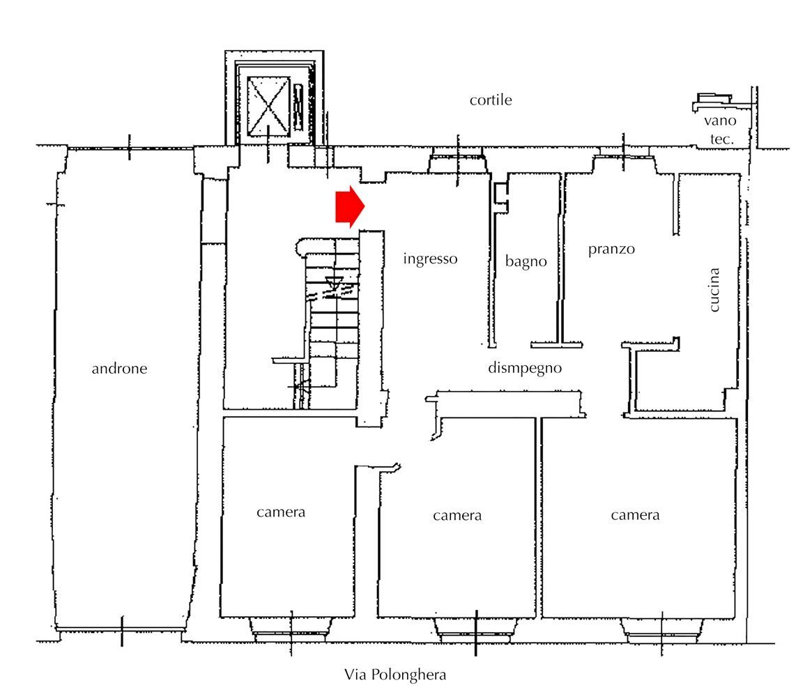 Appartamento via Polonghera, 6, Torino (zona Cenisia) - planimetria 1