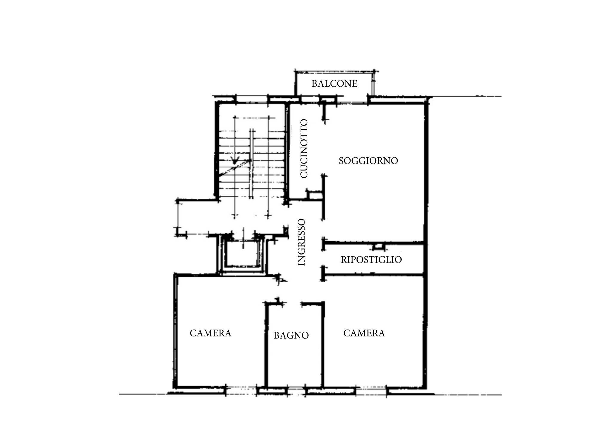 Three-room apartment via Filippo De Pisis, Bologna (neighborhood Barca) - floor plans 1