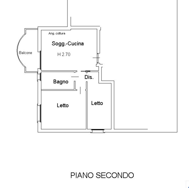 Planimetria app. - Trilocale Via Gastone Sozzi Sant'Angelo 41, Gatteo - planimetria 1