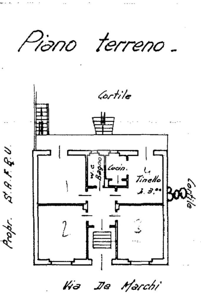 Semi-detached house Via Emilio de Marchi, Torino (neighborhood Borgo Vittoria) - floor plans 1