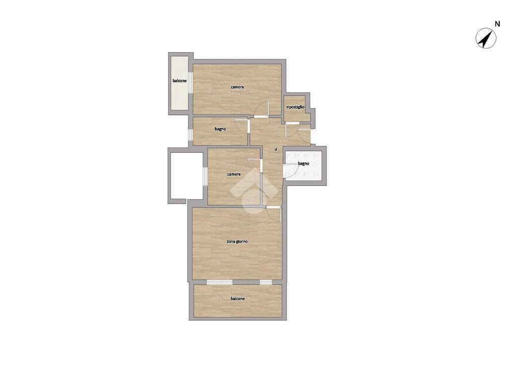 Three-room apartment Via Cesare Battisti, Melegnano - floor plans 1