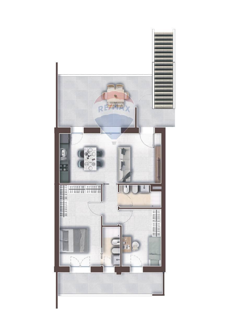 Pianta 2D - Trilocale Via Cles
 
snc, Roma - planimetria 1