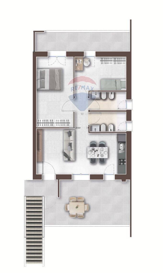 Pianta 2D - Trilocale Via Cles
 
snc, Roma - planimetria 1