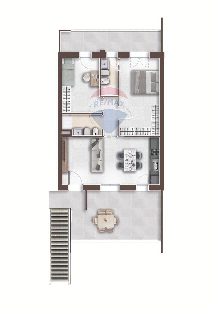 Pianta 2D - Three-room apartment Via Cles
 
snc, Roma - floor plans 1