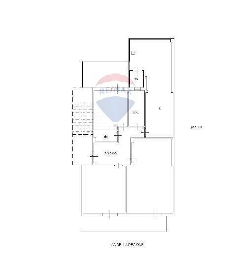 Pianta 2D - Appartamento via della regione
 
100, San Giovanni la Punta - planimetria 1
