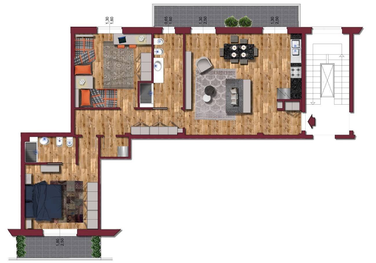 Foto 9 - Four-room apartment Poggibonsi - floor plans 1