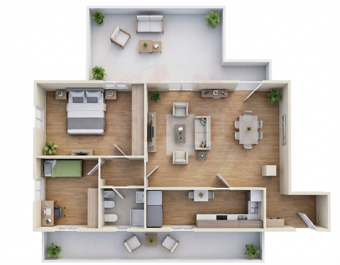 Foto 7 - Three-room apartment VIA CROCE
 
69, Cologne - floor plans 1