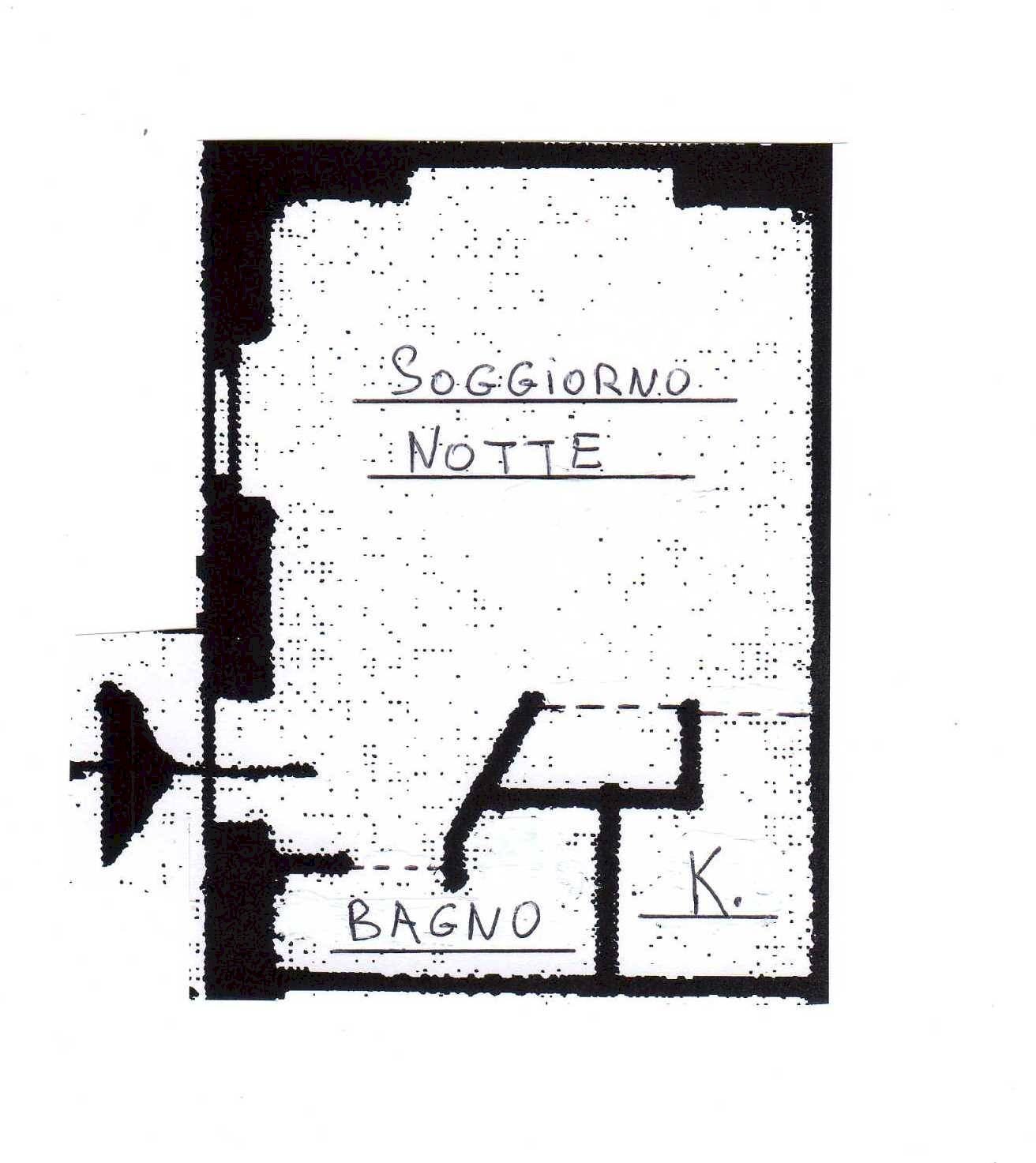 One-room apartment via Casale, Milano (neighborhood Porta Genova) - floor plans 1