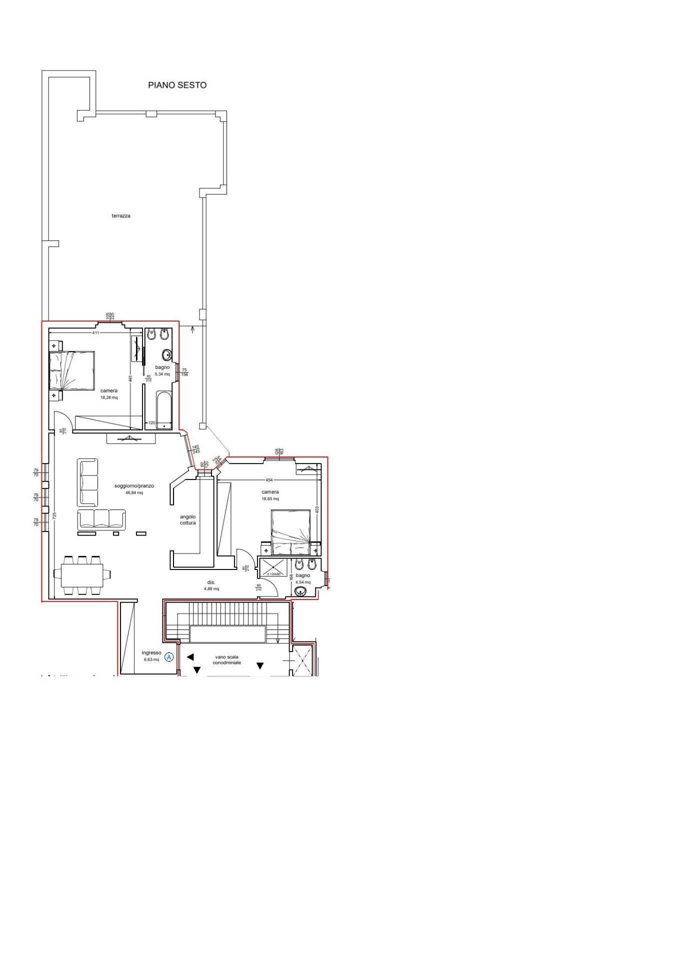 Foto 20 - Attico Viale Manfredo Fanti
 
179, Firenze - planimetria 1