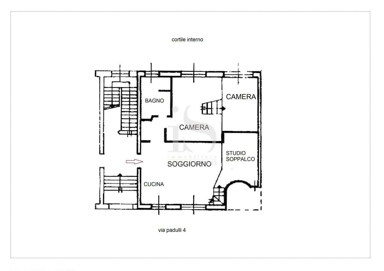 Planimetria - One-room apartment VIA PRIVATA PADULLLI, 4, Milano - floor plans 1
