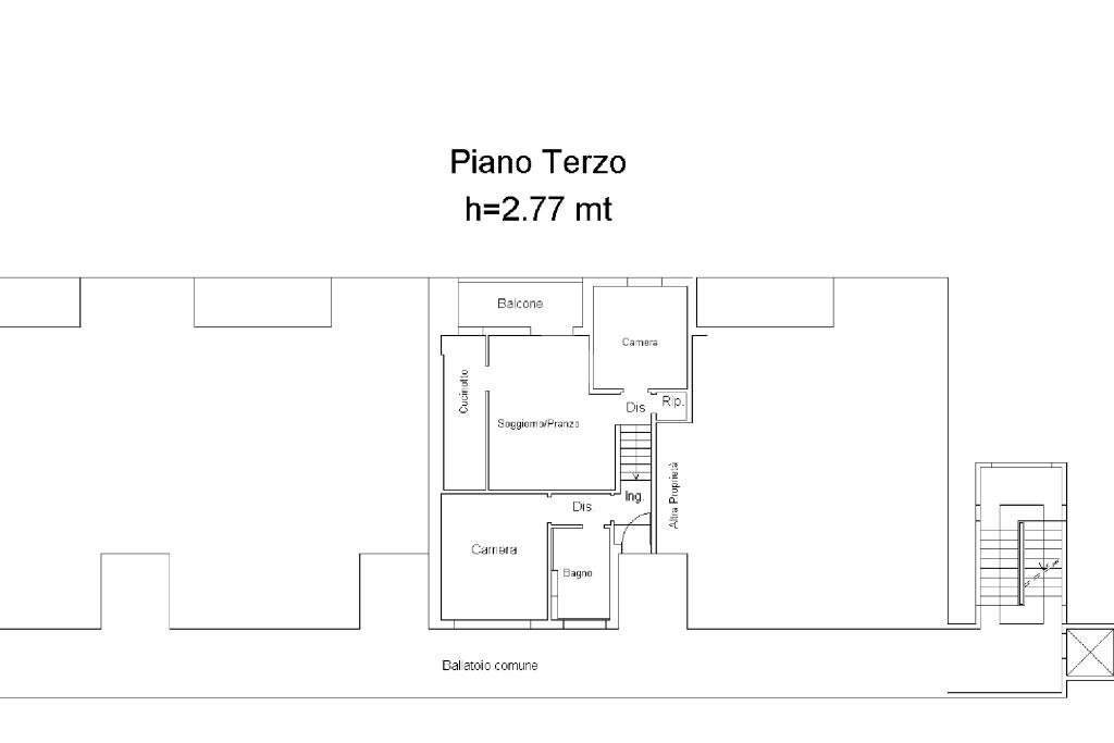 Three-room apartment Via Gramsci, Calderara di Reno - floor plans 1