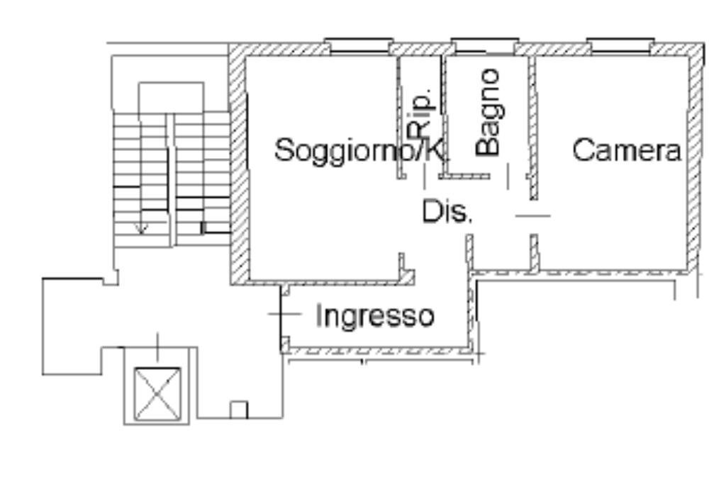 Two-room apartment Via piave, Mirandola - floor plans 1