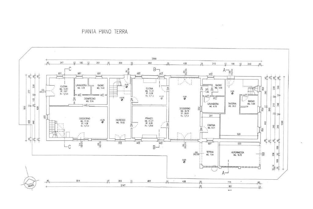 Three-family Villa Ss 468 Motta, Carpi - floor plans 1
