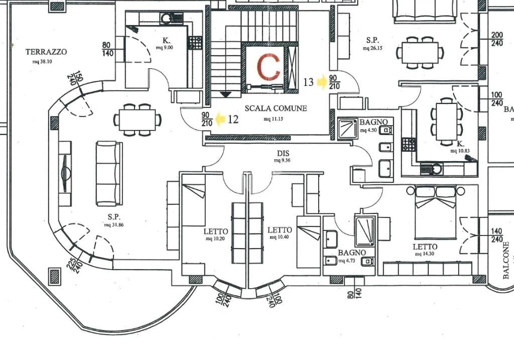 Quadrilocale Via Peschiera, Castelfranco Emilia - planimetria 1