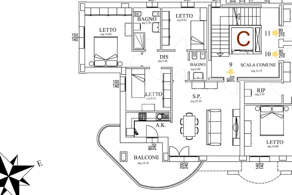 Quadrilocale Via Peschiera, Castelfranco Emilia - planimetria 1