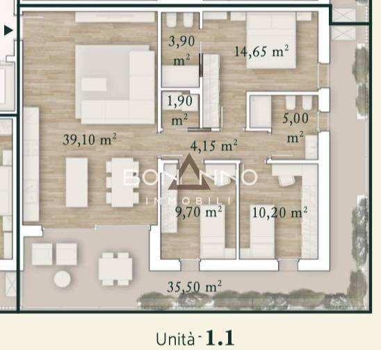 Foto 10 - Quadrilocale VIA LANCENIGO, Treviso - planimetria 1