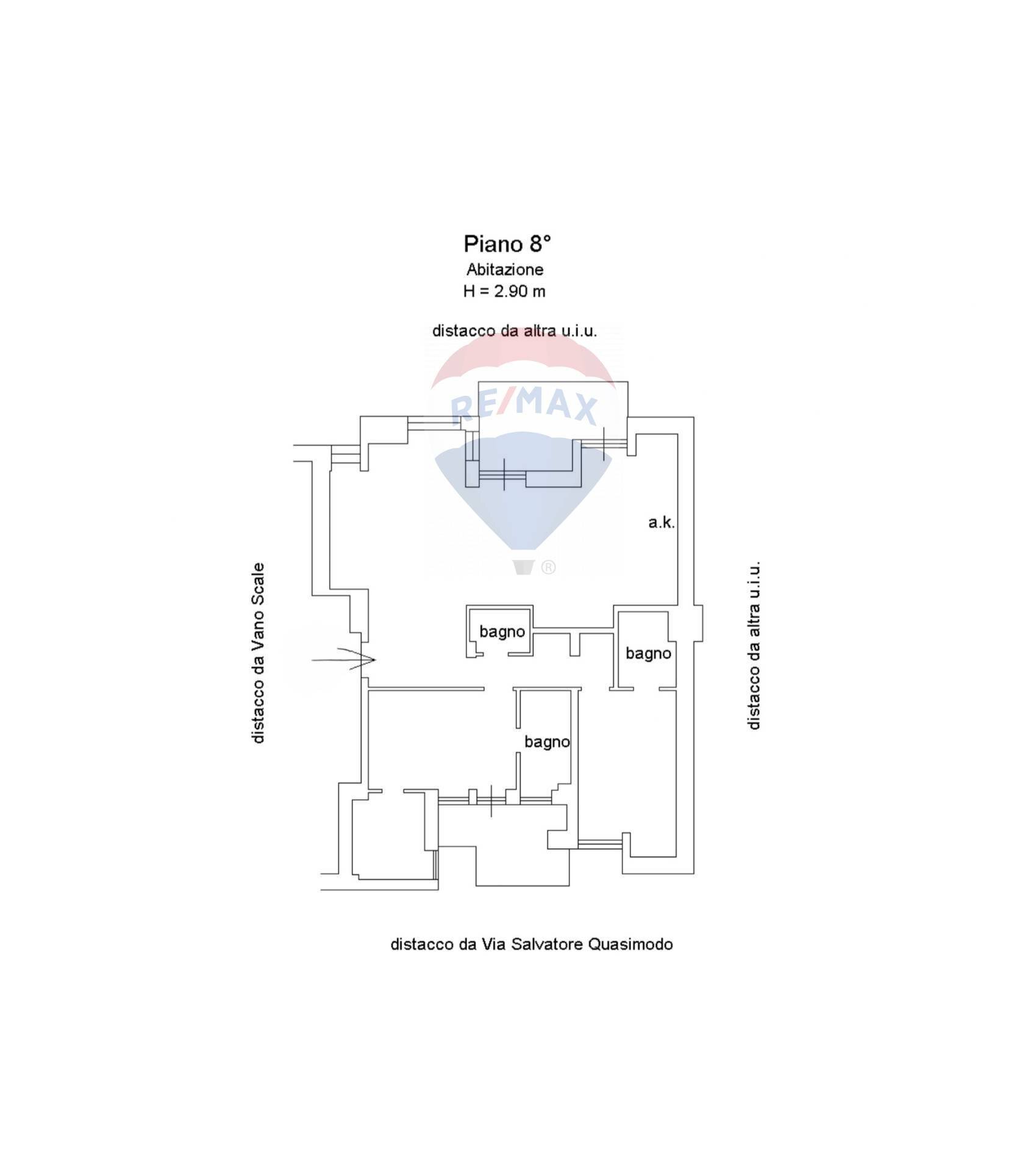 Pianta 2D - Quadrilocale Via Salvatore Quasimodo
 
40, Roma - planimetria 1