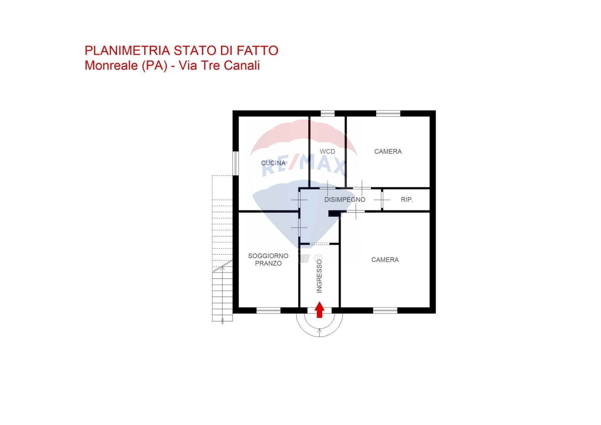 Pianta 2D - Villa Via tre canali
 
38, Monreale - planimetria 1