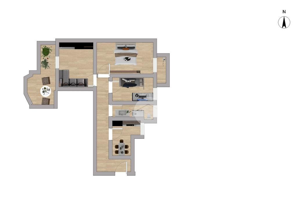 Three-room apartment Via Antonia Pozzi, Milano - floor plans 1