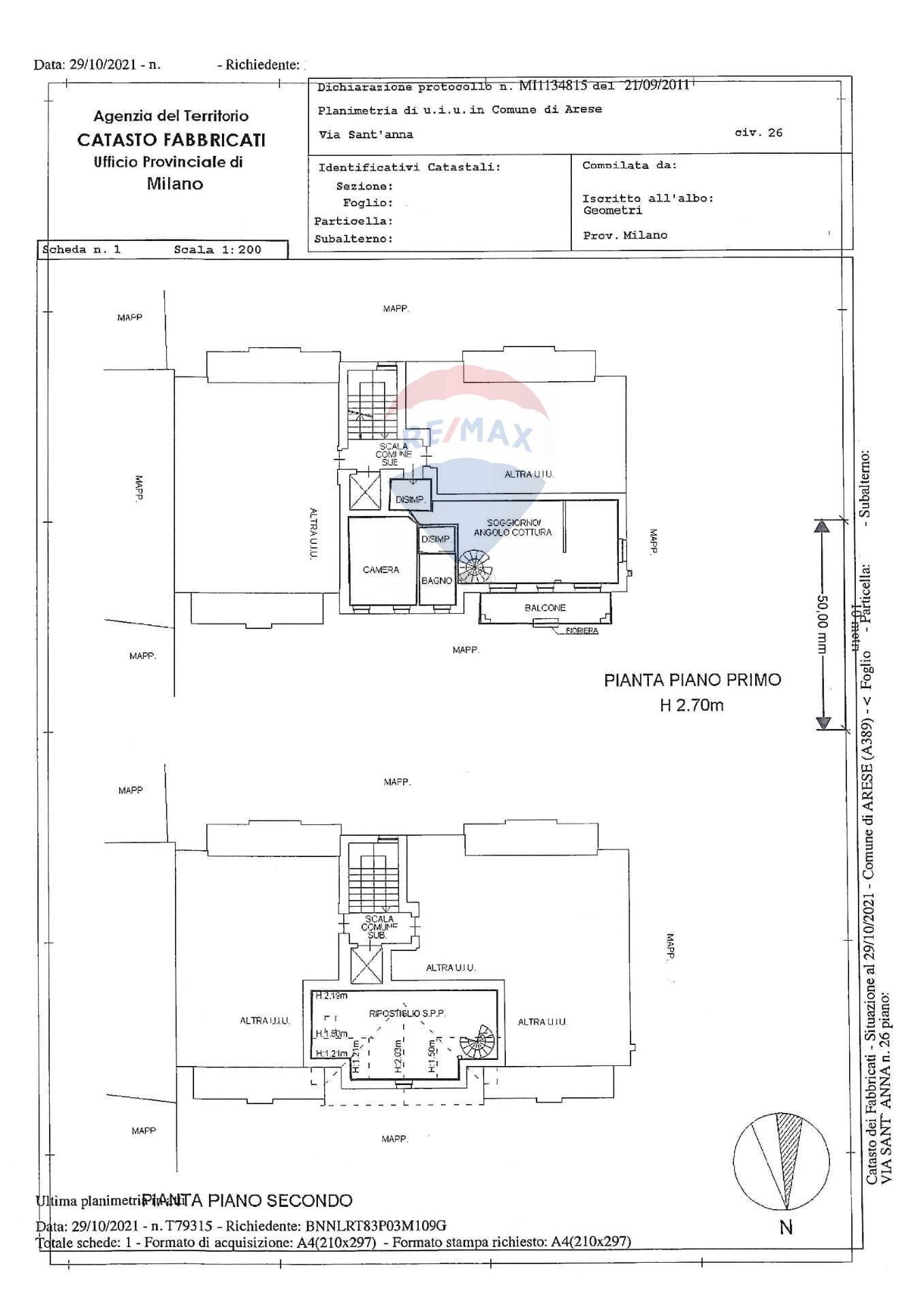 Pianta 2D - Trilocale Via Sant'Anna
 
26, Arese - planimetria 1