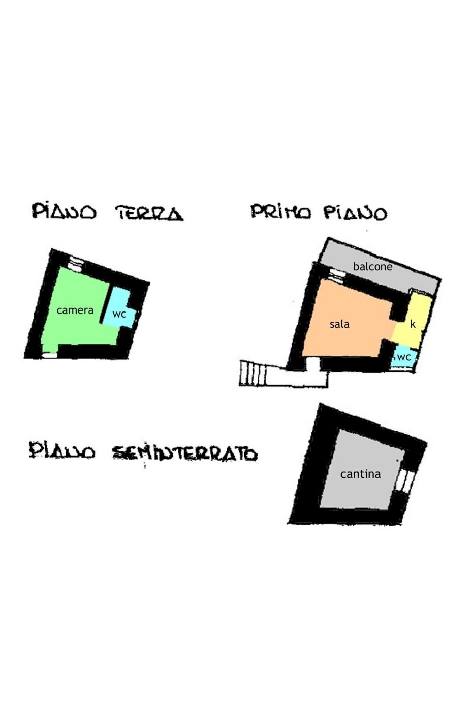 Independent house via Castello, Rezzo - floor plans 1