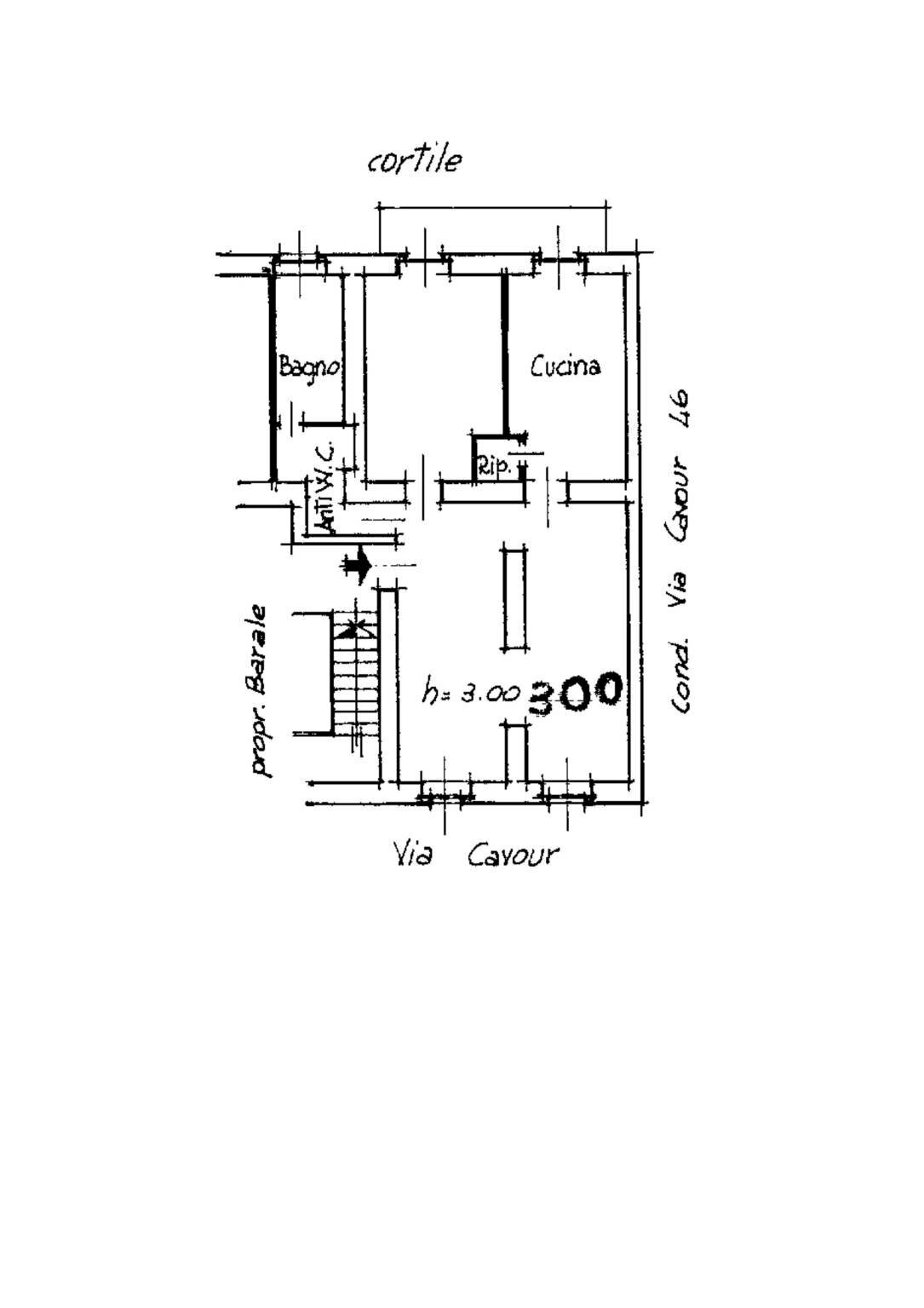 Trilocale via Camillo Benso di Cavour, 48, Torino (zona Centro) - planimetria 1