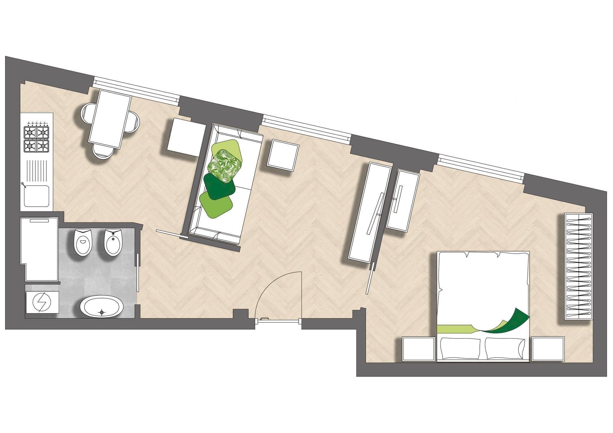 Three-room apartment via Padova, 102/3, Milano - floor plans 1